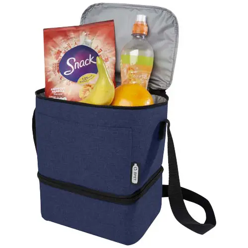 Borsa termica portapranzo a doppio scomparto in RPET da 7L per 9 lattine 21.5x17.5x25.5cm