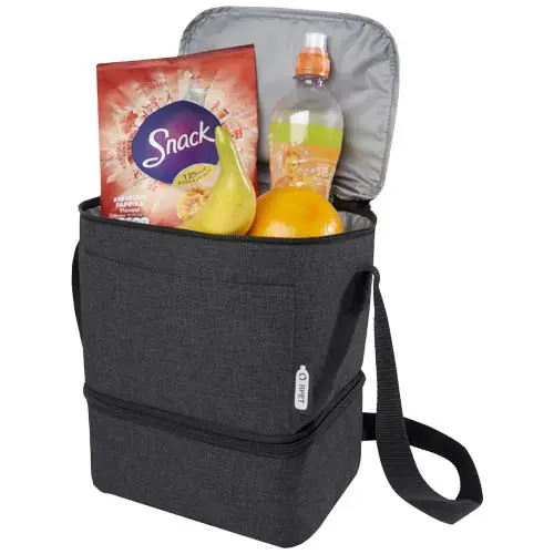 Borsa termica portapranzo a doppio scomparto in RPET da 7L per 9 lattine 21.5x17.5x25.5cm