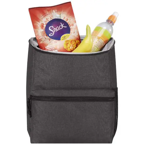 Zaino termico in RPET con spallacci imbottiti regolabili tasca laterale in rete e tasca anteriore con cerniera da 12L 25.5x16.5x32.5cm