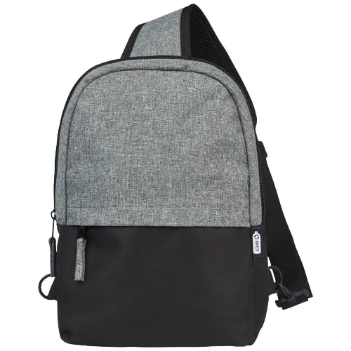 Zaino monospalla bicolore in materiale riciclato certificato con custodia per tablet 12" da 3.5l 21.5x6.5x31cm