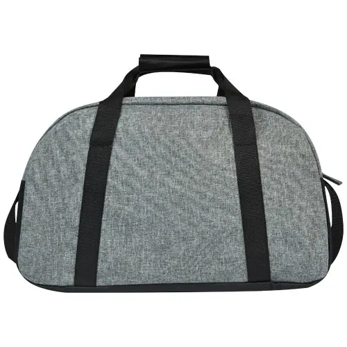 Borsone sportivo bicolore in materiale riciclato certificato GRS con  chiusura zip 45x20x26cm