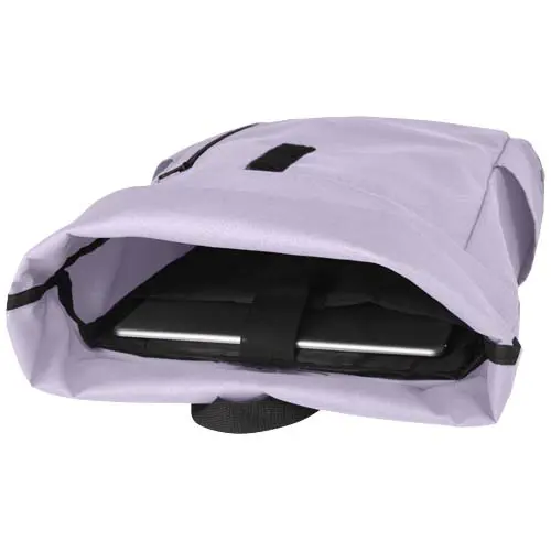 Zaino porta pc roll-top da 15.6" in poliestere riciclato certificato con schienale e spallacci imbottiti