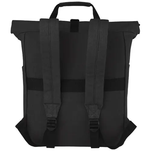 Zaino porta pc multitasca roll-top da 15" in cotone riciclato certificato con manici in tessuto rinforzato