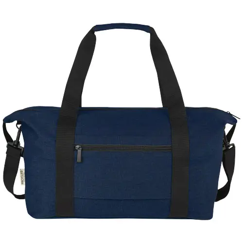 Borsone sportivo in tela riciclata con maniglie rinforzate e aggancio trolley 60x22x29cm