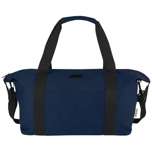 Borsone sportivo in tela riciclata con maniglie rinforzate e aggancio trolley 60x22x29cm