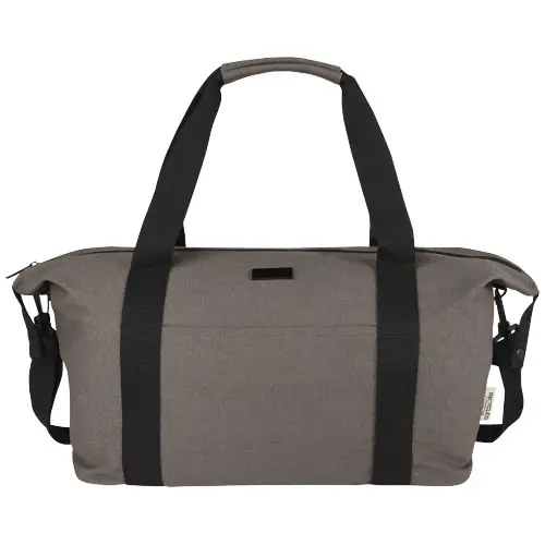 Borsone sportivo in tela riciclata con maniglie rinforzate e aggancio trolley 60x22x29cm