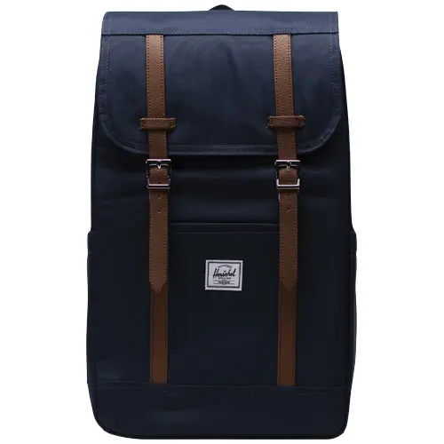 Zaino porta pc da 16" a marchio Herschel Retreat in tessuto riciclato con ampie tasche oggetti e chiusura a coulisse