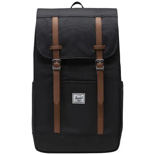 Zaino porta pc da 16" a marchio Herschel Retreat in tessuto riciclato con ampie tasche oggetti e chiusura a coulisse