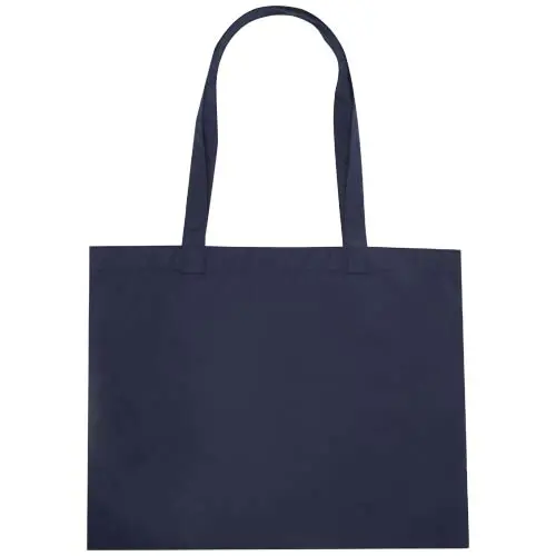 Shopper in materiale riciclato certificato GRS richiudibile tramite una tasca 43x34cm