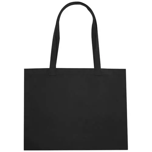 Shopper in materiale riciclato certificato GRS richiudibile tramite una tasca 43x34cm