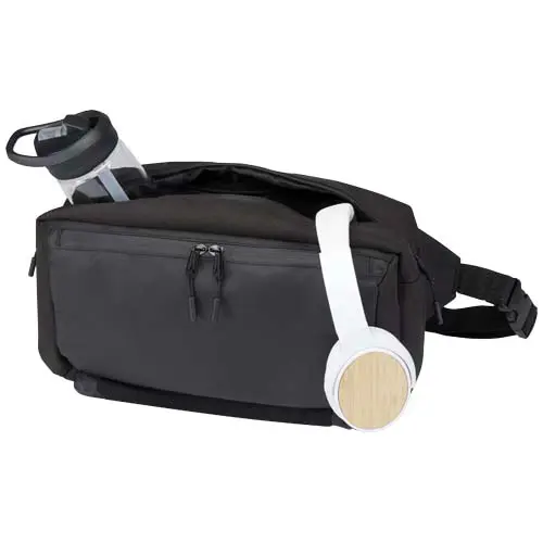 Borsa modulare monospalla in materiale riciclato certificato GRS completa di custodia impermeabile staccabile