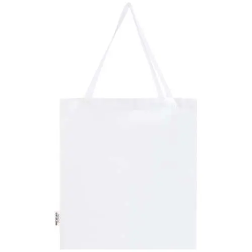 Shopper a soffietto in cotone riciclato certificato GRS da 140 gr 38x8,5x14cm