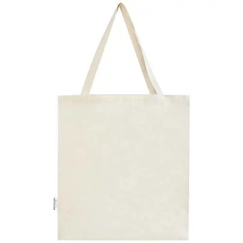 Shopper a soffietto in cotone riciclato certificato GRS da 140 gr 38x8,5x14cm