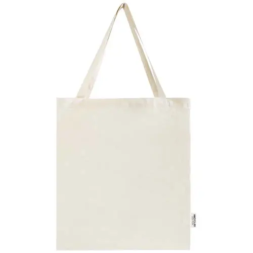 Shopper a soffietto in cotone riciclato certificato GRS da 140 gr 38x8,5x14cm