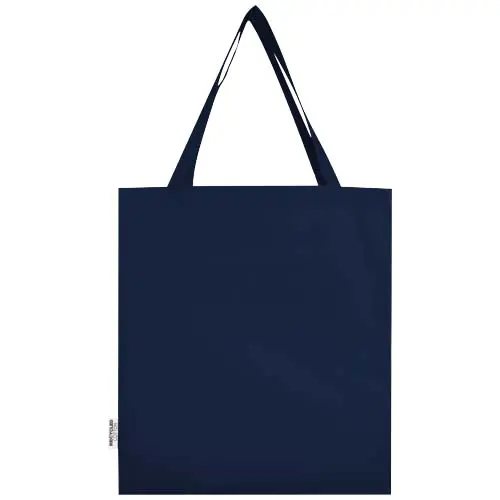 Shopper a soffietto in cotone riciclato certificato GRS da 140 gr 38x8,5x14cm