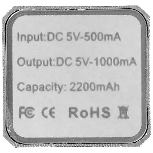 Power bank portatile in alluminio disponibile in varie colorazioni da 2200mAh