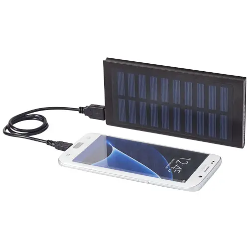 Power bank solare in alluminio con torcia a LED da 8000mAh fornito in scatola regalo