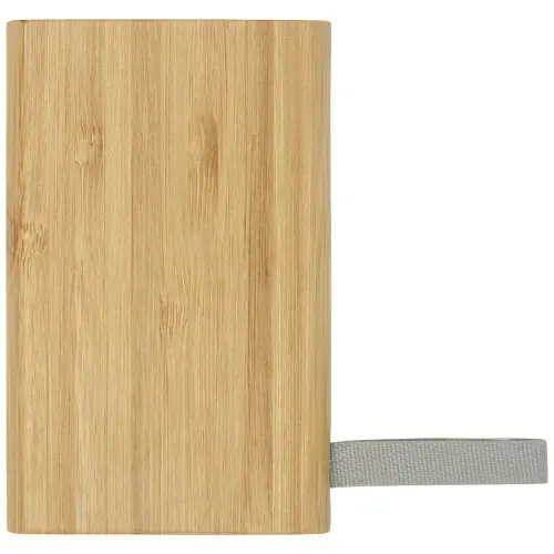 Power bank in bambù con laccetto in RPET da 5000mAh fornito in scatola regalo 