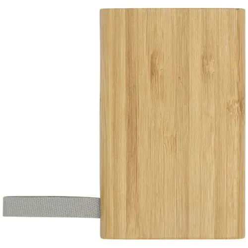 Power bank in bambù con laccetto in RPET da 5000mAh fornito in scatola regalo 