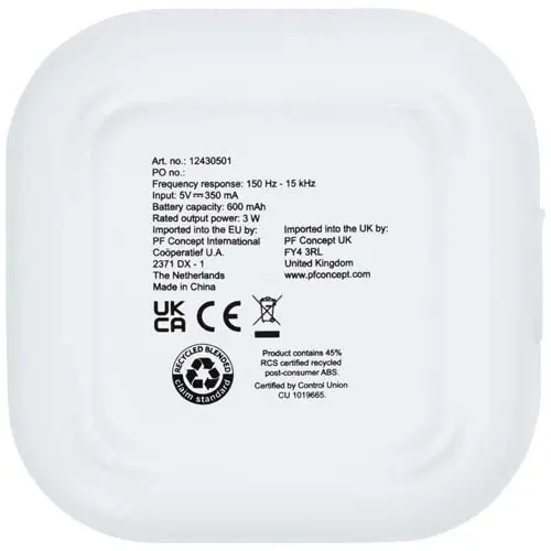 Mini speaker in plastica riciclata RCS da 3W con microfono incorporato