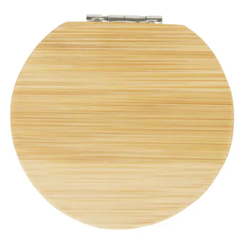 Specchio tascabile in bambù con piccolo spazio contenitore