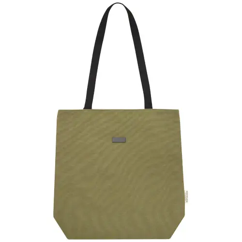 Shopper in tela riciclata certificata con tasca imbottita per computer da 15" e due tasche interne 14L 39x11x39.5cm