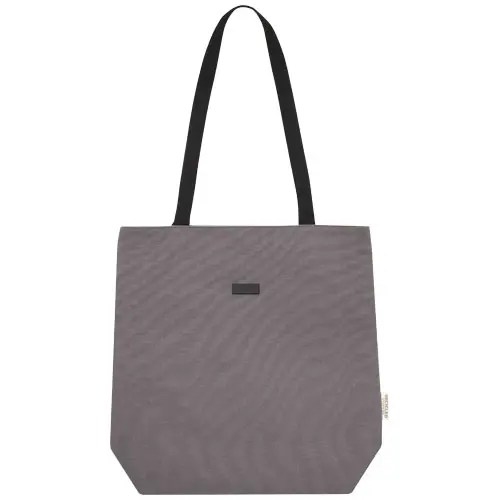 Shopper in tela riciclata certificata con tasca imbottita per computer da 15" e due tasche interne 14L 39x11x39.5cm