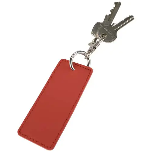 Portachiavi a forma rettangolare in materiale PU riciclato certificato GRS