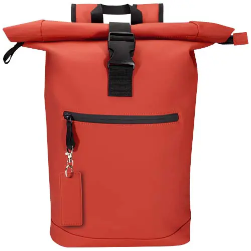 Portachiavi a forma rettangolare in materiale PU riciclato certificato GRS