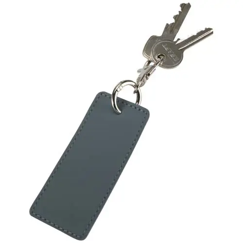 Portachiavi a forma rettangolare in materiale PU riciclato certificato GRS