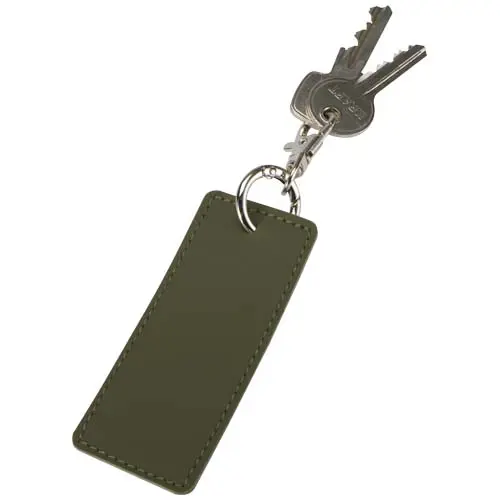 Portachiavi a forma rettangolare in materiale PU riciclato certificato GRS