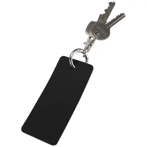 Portachiavi a forma rettangolare in materiale PU riciclato certificato GRS