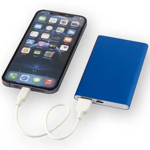 Power bank alluminio con indicatore LED di stato da 4000 mAh fornito in scatola regalo