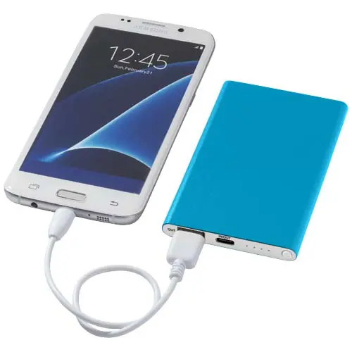 Power bank alluminio con indicatore LED di stato da 4000 mAh fornito in scatola regalo