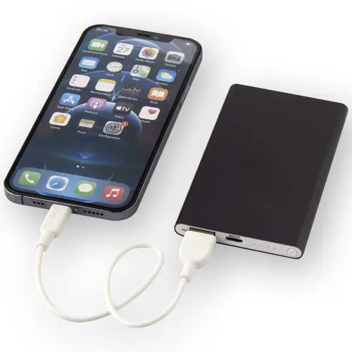 Power bank alluminio con indicatore LED di stato da 4000 mAh fornito in scatola regalo