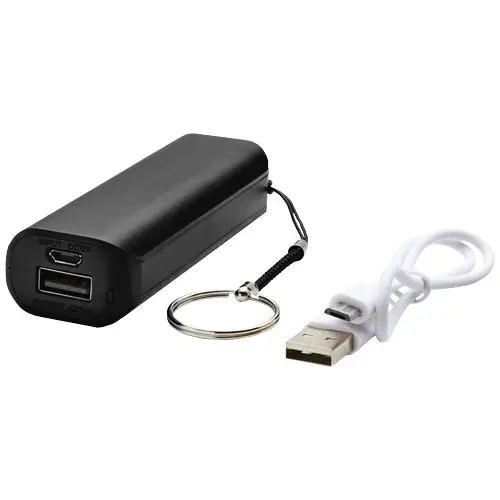 Power bank portatile in plastica con portachiavi da 1200 mAh