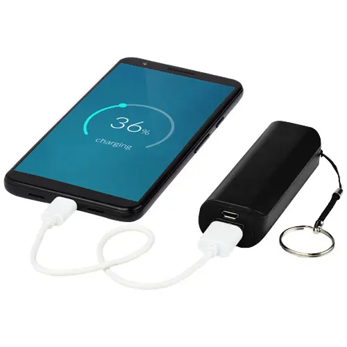 Power bank portatile in plastica con portachiavi da 1200 mAh