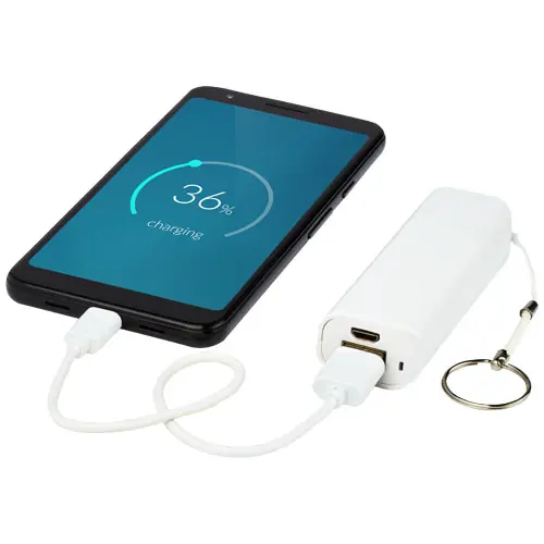 Power bank portatile in plastica con portachiavi da 1200 mAh