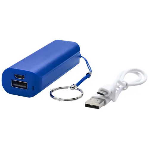 Power bank portatile in plastica con portachiavi da 1200 mAh