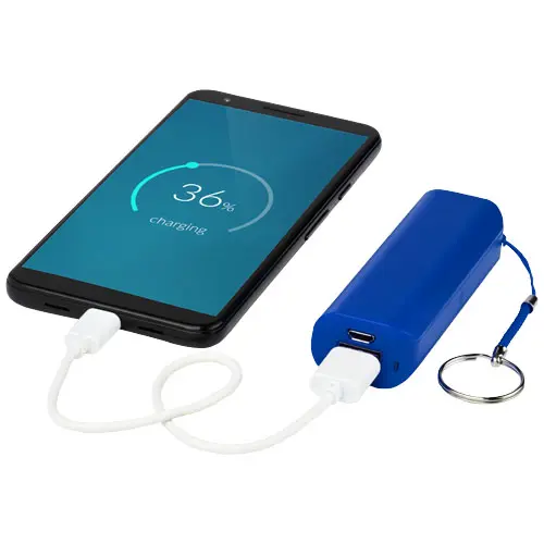 Power bank portatile in plastica con portachiavi da 1200 mAh