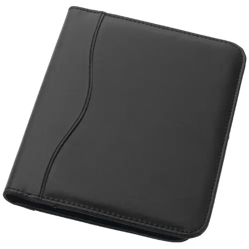 Cartella portadocumenti in similpelle con block notes A5 con fogli a righe e tasche interne