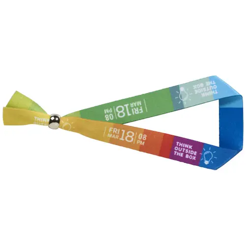Braccialetto da festival in poliestere con chiusura rimovibile personalizzabile su entrambi i lati 330x15mm