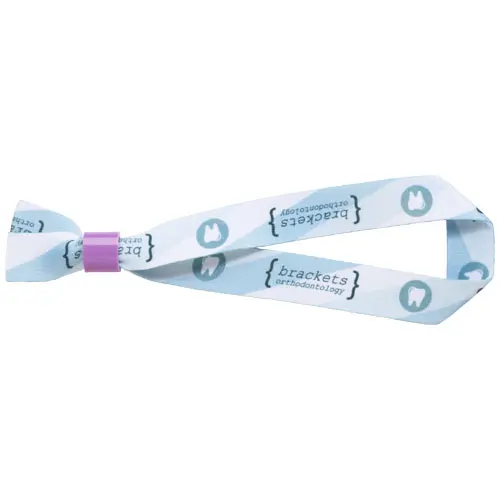 Braccialetto da festival in poliestere con chiusura in plastica personalizzabile su entrambi i lati 330x15mm