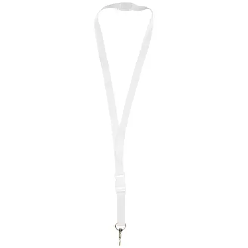 Lanyard in PET riciclato con fibbia e sgancio di scurezza totatlmente personalizzabile