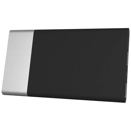 Power bank in gomma e alluminio a marchio SCX con personalizzazione luminosa con ricarica rapida da 5000mAh