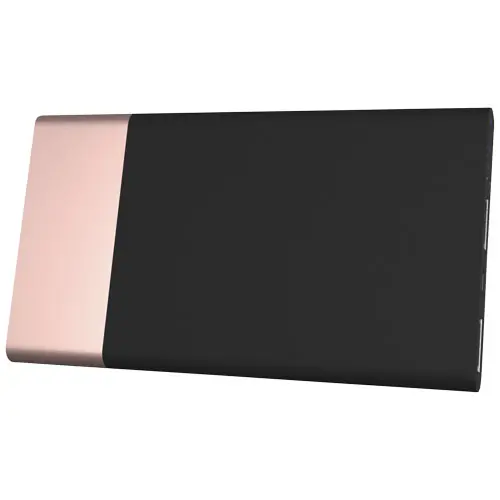 Power bank in gomma e alluminio a marchio SCX con personalizzazione luminosa con ricarica rapida da 5000mAh