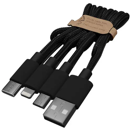 Power bank antibatterico in plastica riciclata e gomma con profilo in legno a marchio SCX da 5000 mAh