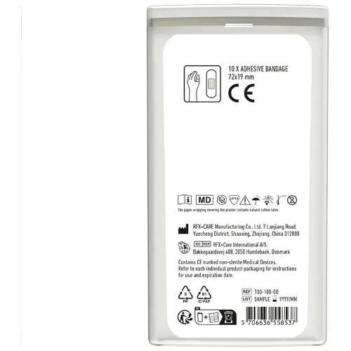 Kit con 10 cerotti in custodia di plastica