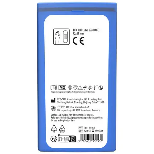 Kit con 10 cerotti in custodia di plastica