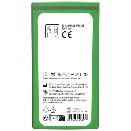 Kit con 10 cerotti in custodia di plastica